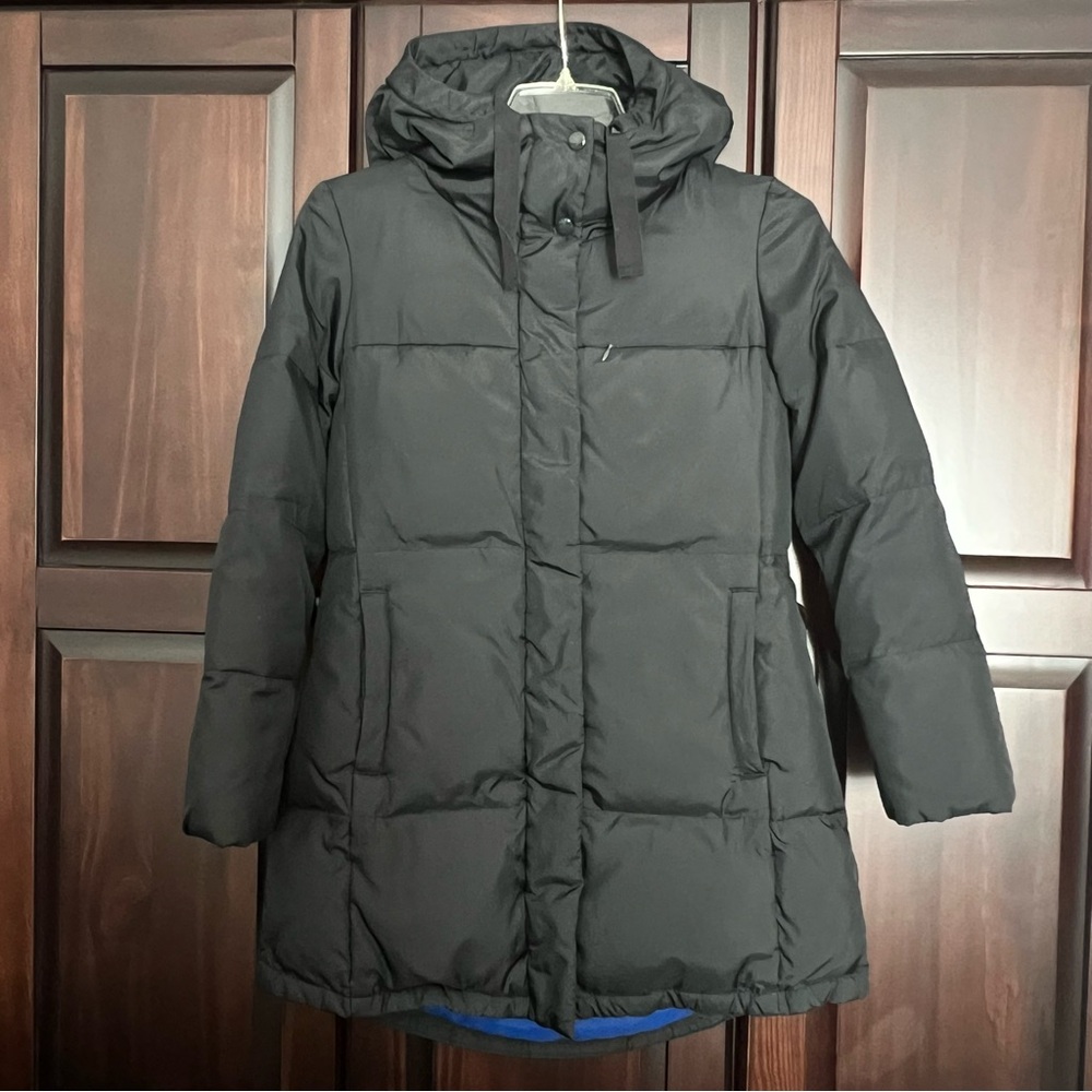 GAP Petite Hooded Down Puffer Coat, Black, Size PXS